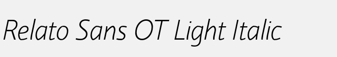 Relato Sans OT Light Italic